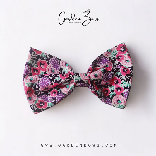 Purple Floral Bow