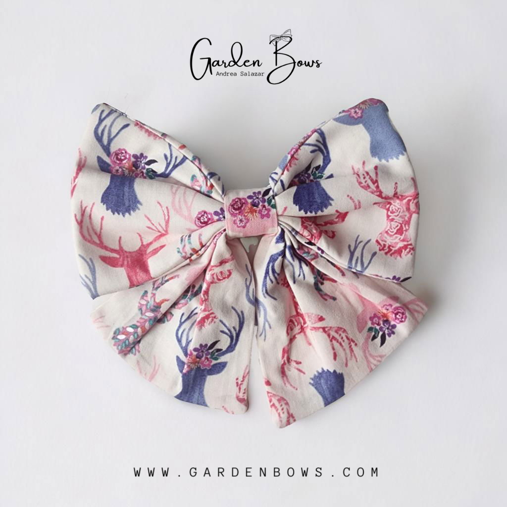 Reindeer Floral Cheer Bow