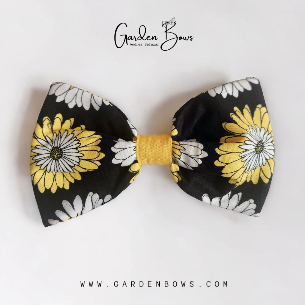 Yellow Floral Bow