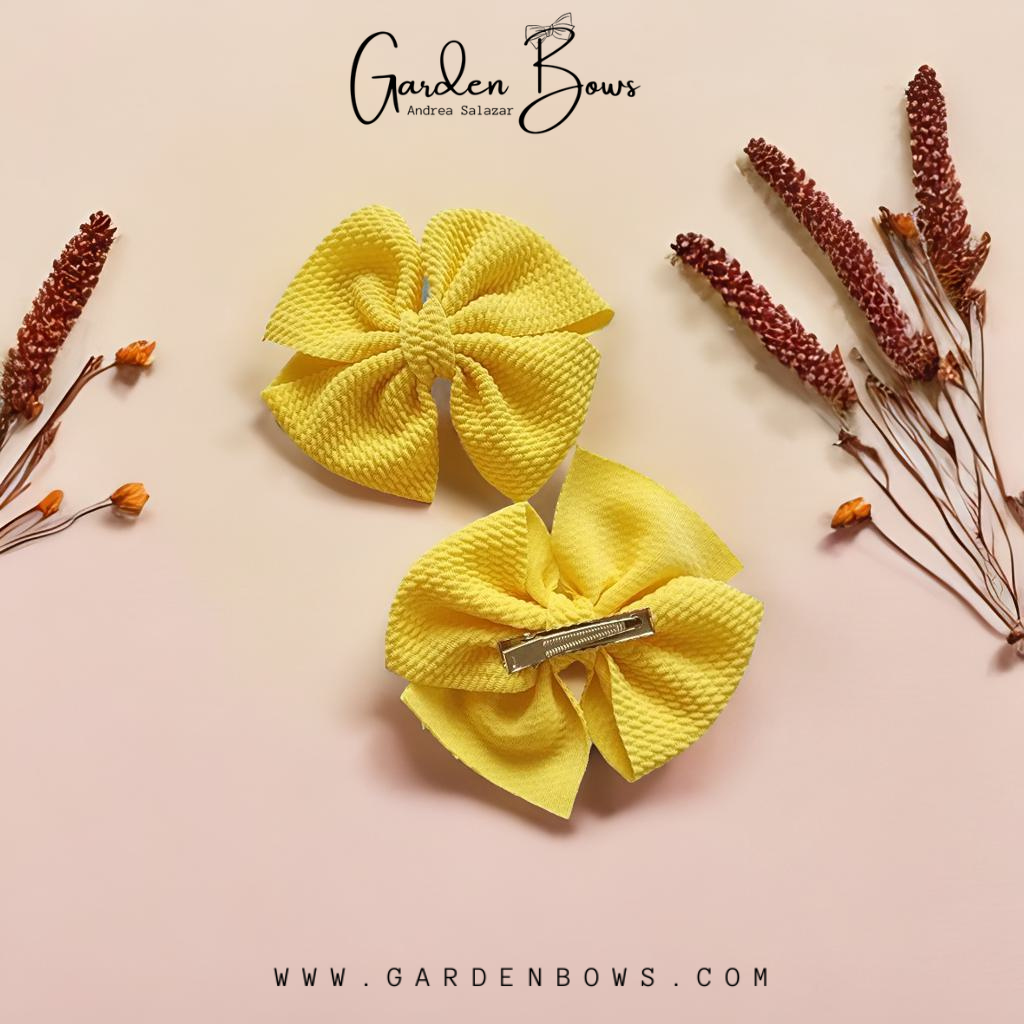 Pinwheel Yellow Pigtail Bows