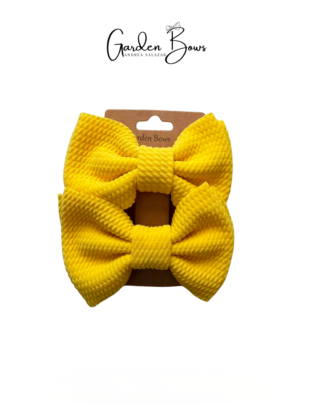 Yellow Double Bow Pigtail Set